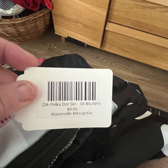 Polka Dots on outside peplum w/stripes on inside pencil skirt. B/W 3X NWT - Picture 4 of 7